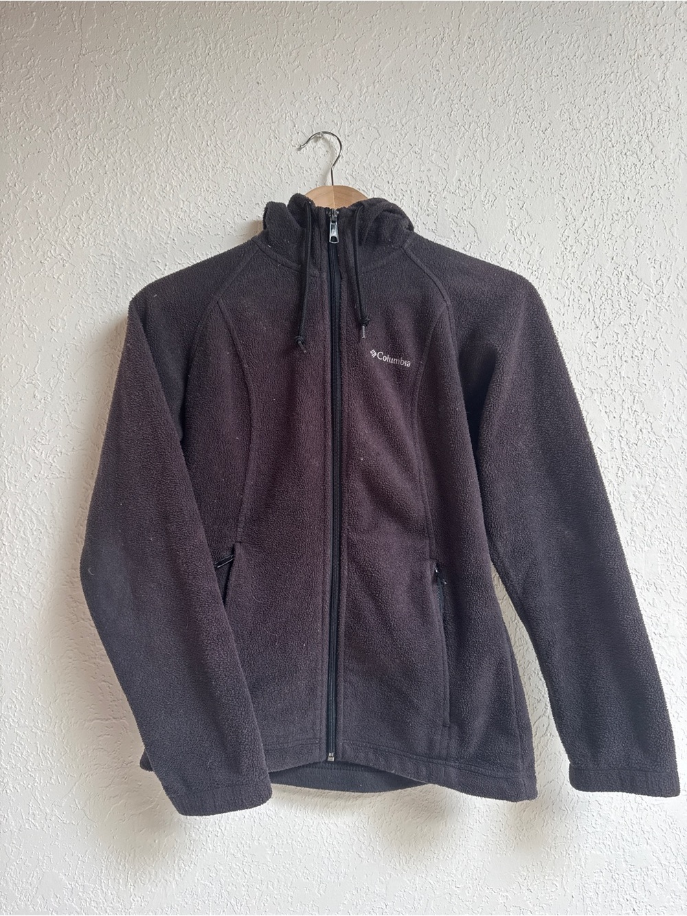 Columbia Gray Full-Zip Hooded Fleece Jacket